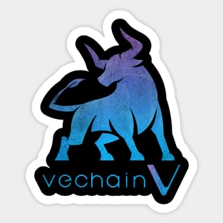 Bull Market Vechain VET Coin To The Moon Crypto Token Cryptocurrency Wallet Birthday Gift For Men Women Kids Sticker